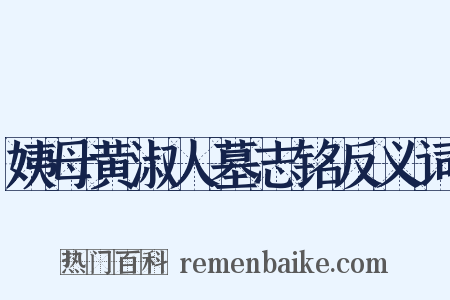 姨母黄淑人墓志铭反义词是什么意思的图片